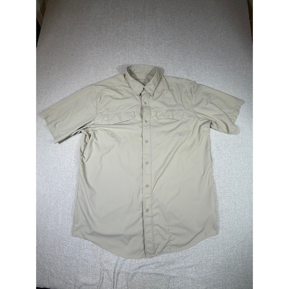 Ariat ProTek Men Large Tan Button Front Work Western Outdoor Casual  Shirt